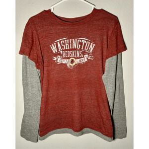 Washington Redskins NFL Women’s Long Sleeve T-Shirt Burgundy & Gray Sz XL